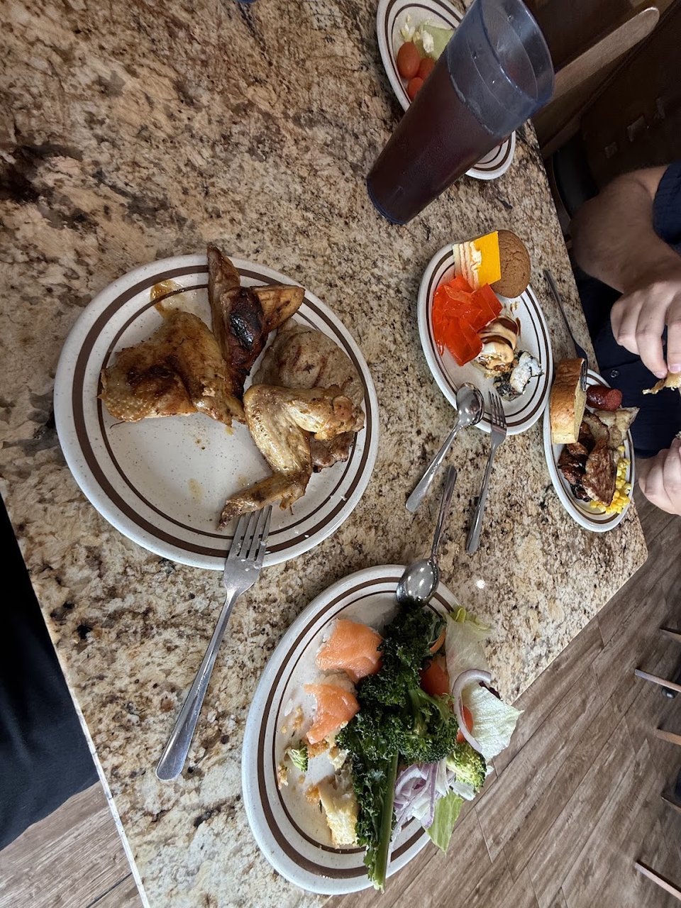 Buffet Plates with Assorted Food